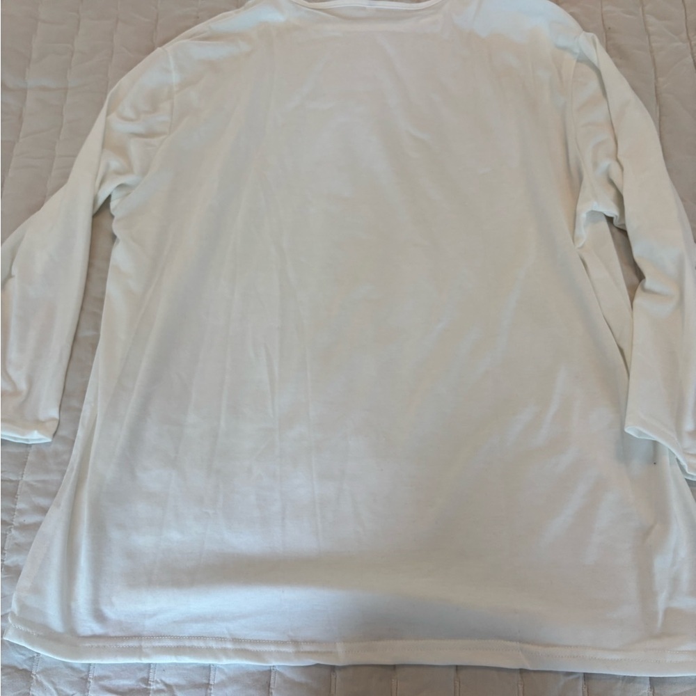 NEW Woman’s 2XL White Long 1/2 Sleeve Top very soft & comfortable - Picture 6 of 7